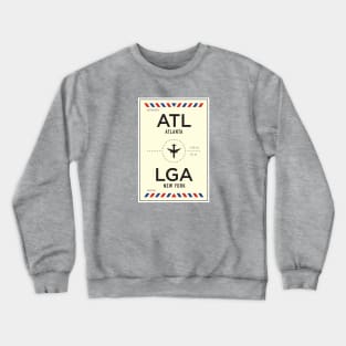ATL to LGA Airport / Atlanta to New York Crewneck Sweatshirt
